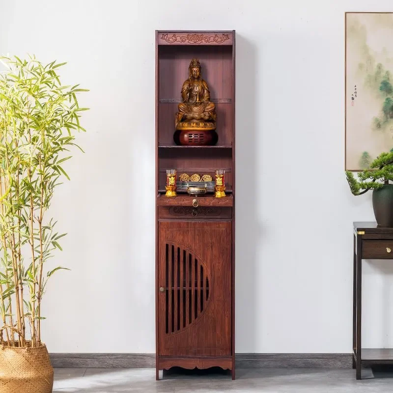 Chinese Buddhist Cabinet Standing Shrine Table for Home Guanyin Buddha Altar Offering Stand God of Wealth Shrine Storage
