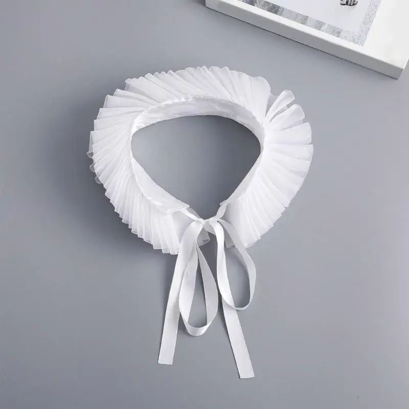 

39BD викторианский костюм в стиле Ренессанс, ожерелье, сетчатый тюль, воротник с рюшами для женщин