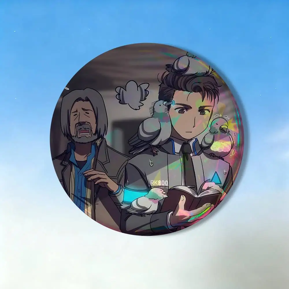 Cute D-Detroit Become Human  Badges,Cartoon,Art, Brooches, Pins, Tin Props, Christmas Gifts, Birthday Gifts