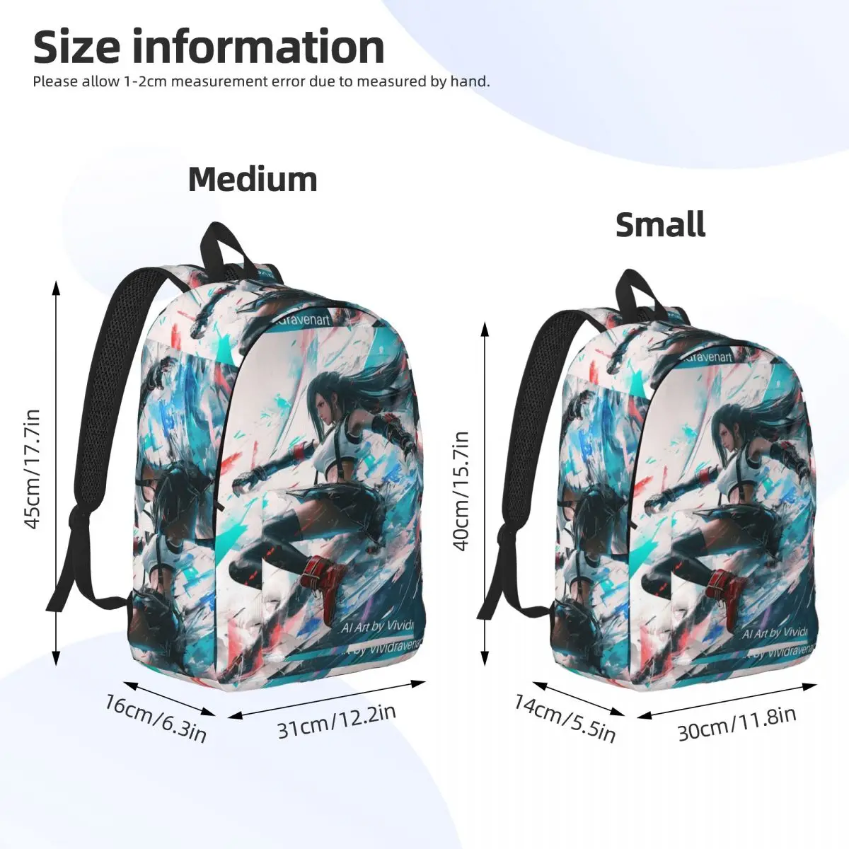 Tifa Lockhart-Final Fantasy 7 Ff7Remake Ffvii Final Backpack Daypack Large Capacity Children BookBag School Bag Shoulder