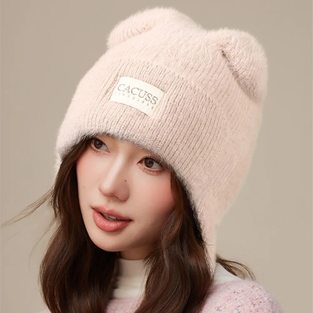 Adults New Rabbit Fur Knit Beanie Hat 56-62cm White Grey Beige Pink Women Winter Warm Soft Cozy Daily Wear Classic Style Arrival