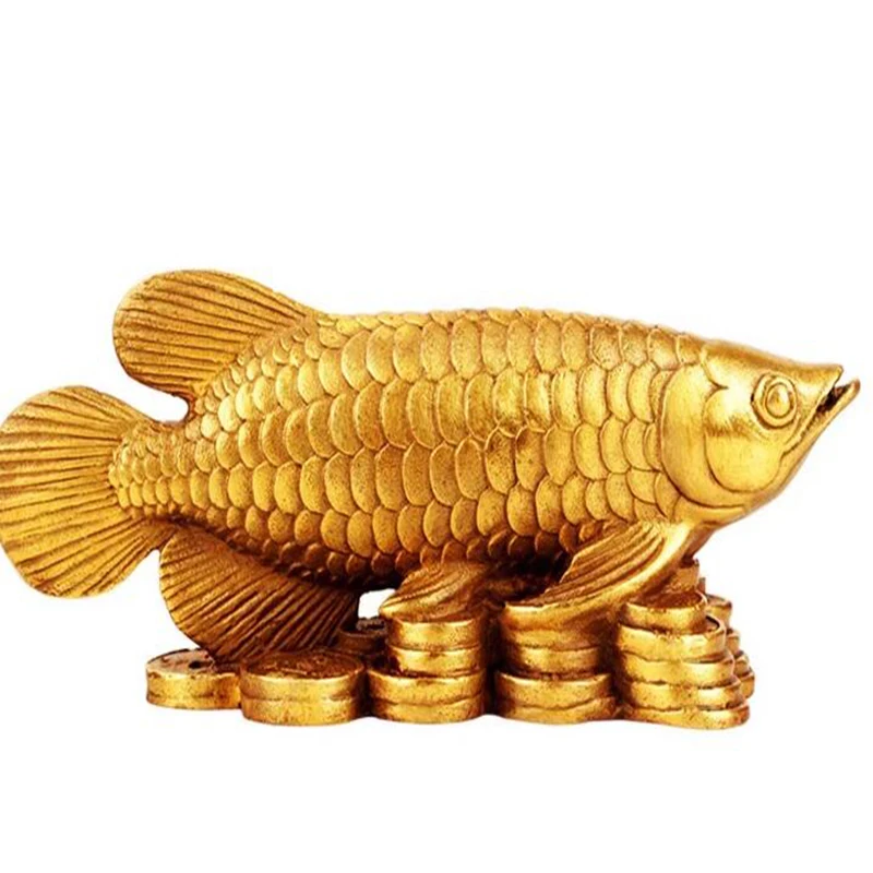 Pure boat, copper, gold, dragon fish, annual surplus, money fish, home feng shui crafts, car decorations, and ornaments