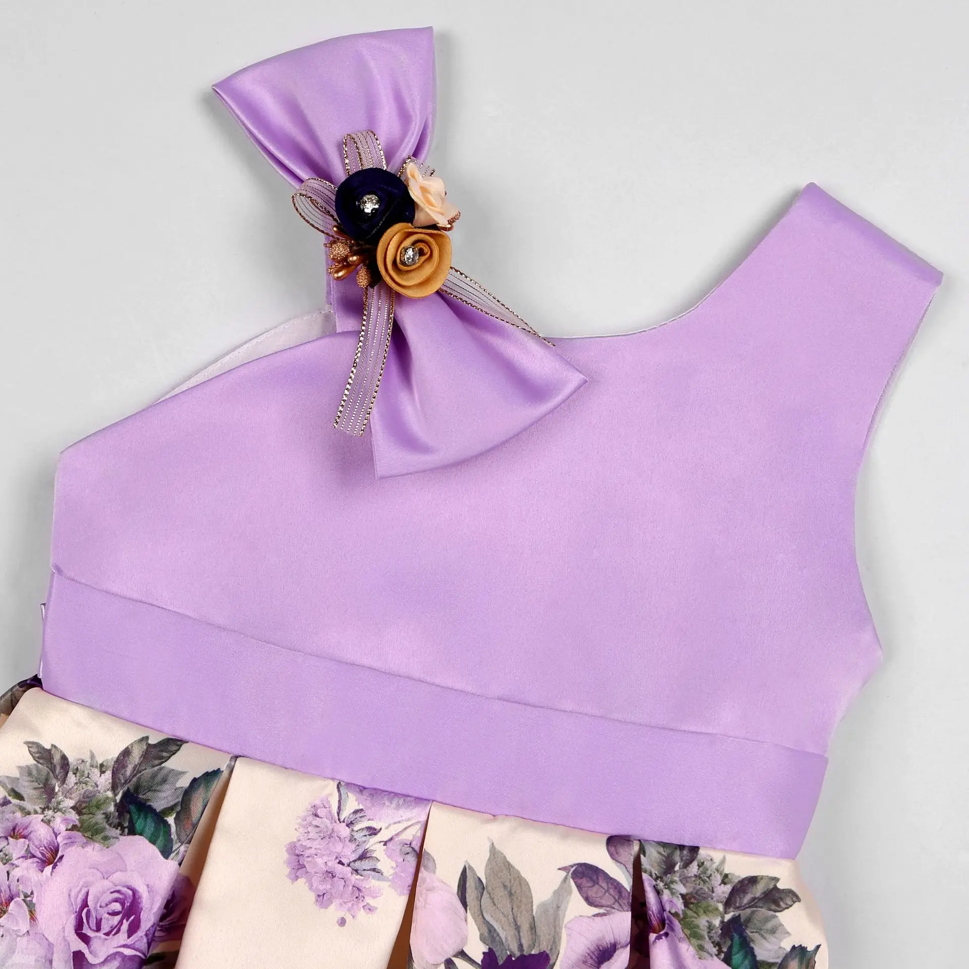 Lavender Flower Girl Tutu Dress Rose Bow Flower Kids Lavender Dress Wedding Bridesmaid Kids Clothes for Girls 2-10 Years Girls