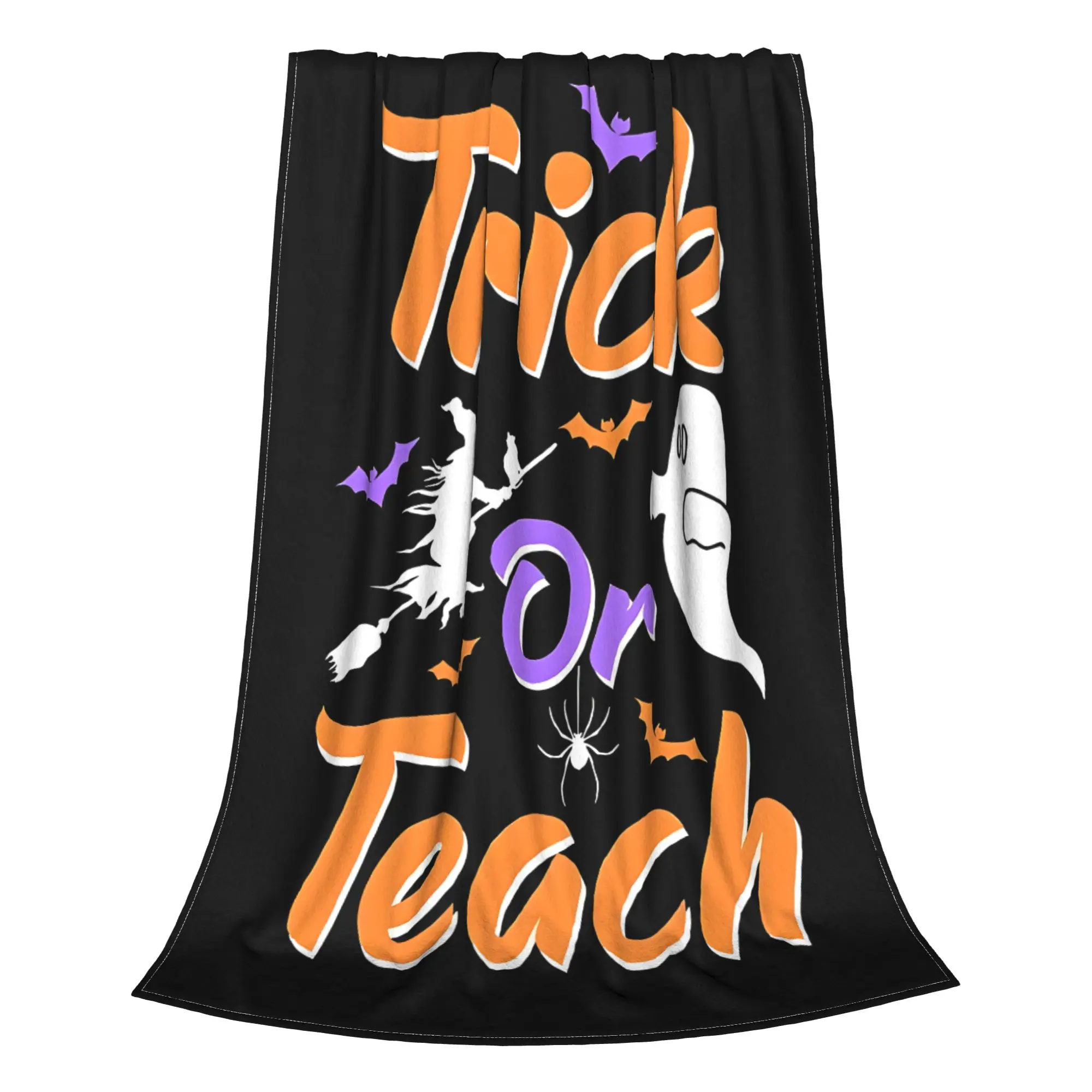 1PC Trick Or Teach Happy Halloween Teacher  Blanket Throw Super Cosy Plush Living Room Sofa