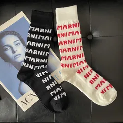 2 Pairs Letter Trendy Socks Women And Men Sports Casual Socks 2026 Autumn Winter Harajuku Streetwear Y2k Mid Tube Socks Stocking