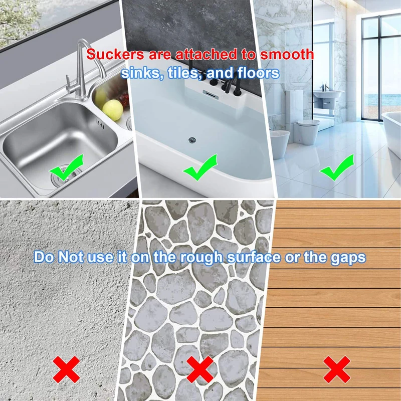 Gray Sewer with Suction Cup, Floor Drain Mat, Kitchen, Bathroom, Anti Clogging Hair Filter