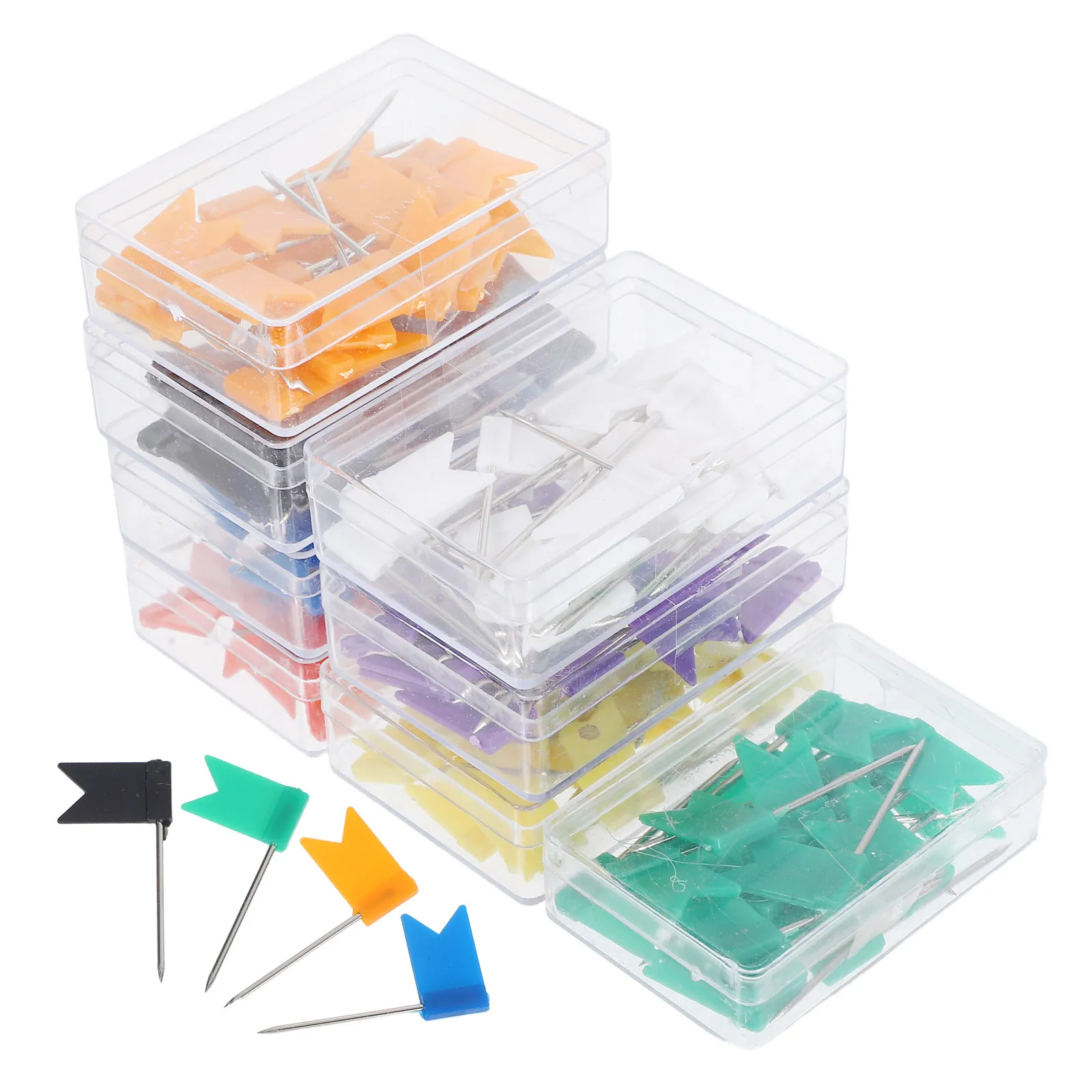 160Pcs Colored Flag Pins Map Push Pins for Travel Planning Office School Corkboard Markers Flag Markers Writable Yard Flags