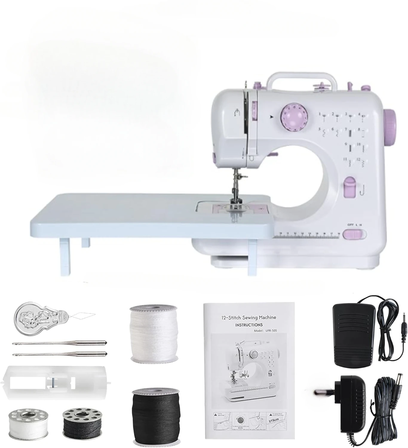 

Mini SewingMachine Thread12 Stitch Modes Beginner-FriendlyHousehold Sewing Machine | ldeal forAdults & Beginners DIY make