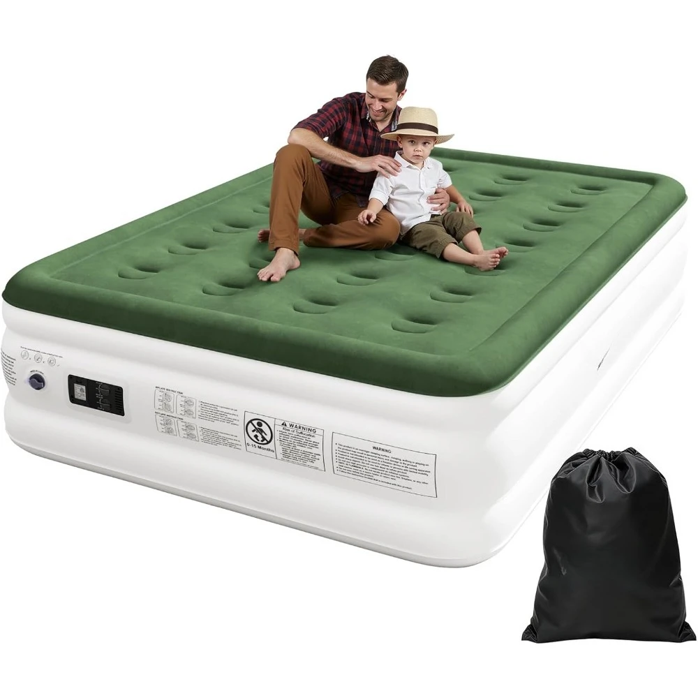 

Full Size Air Mattress with Built in Pump, Inflatable Mattress for Guests & Home, 650 Lbs Max, 18" Raised Comfort Air Bed