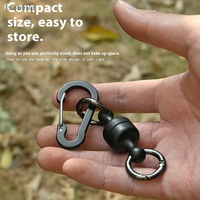 ❤Double-Ring Strong Magnetic Hook Fishing Magnetic Net Release Holder With Lanyard Fly Fishing Tool Elastic Coil Stretch Tether