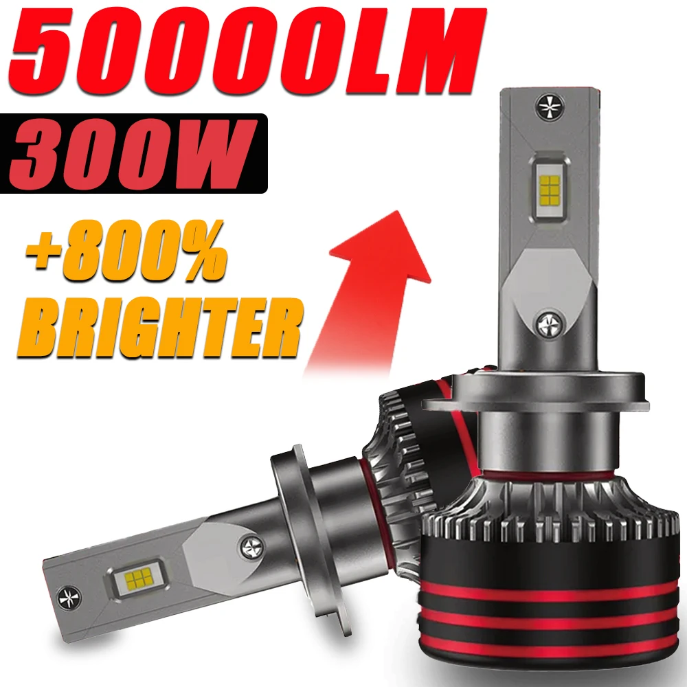 

H7 Headlight Bulbs H4 Bi LED Hi/Lo Beam Turbo 9005 9006 HB3 HB4 H11 H9 H8 Car Lights12V 50000LM Auto LED Headlamp +800% Bright