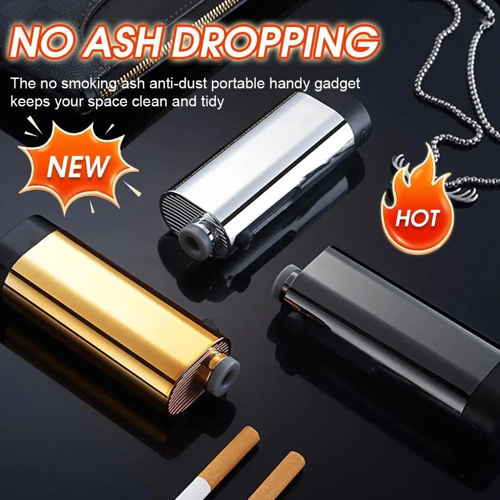 

2025 Portable Tungsten Filament Ignition Usb Windproof Lighter Car USB Charging Ashtray Lazy Cigarette Holder Ashtray