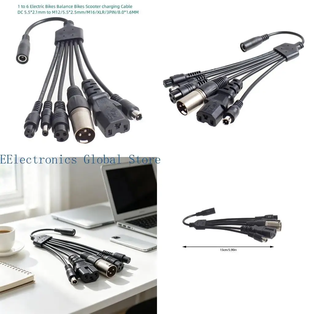 462B Universal 6 Port Charging Station Cable With Overloads Protections For Office Home