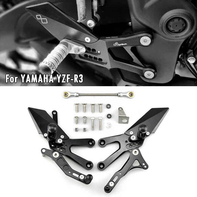 For YAMAHA YZF R3 YZFR3 YZF-R3 15-26 Motorcycle Adjustable Rearsets FootPegs Heighten Pedal Shift Lever Brake Kit Accessories