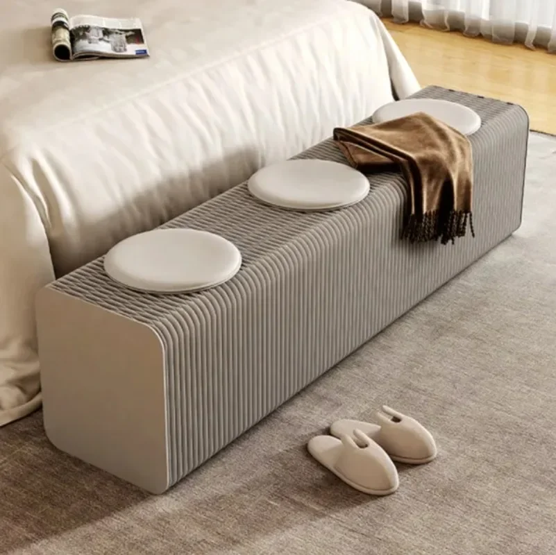 Foldable multi-person bench Home shoe changing stool Home bedside stool Mobile multi-functional retractable low stool