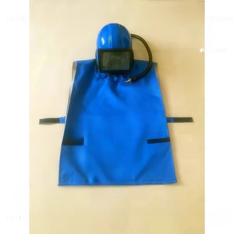 Industrial Sandblasting Helmet Set, Dust Protective Mask, Sandblasting Shawl + Air Supply Hose