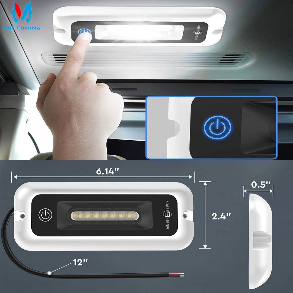

MICTUNING 4inch LED Porch Light – 6000K Bright White, Smart Touchscreen Control, Aluminium Housing for Motorhome Kitchen Lighti