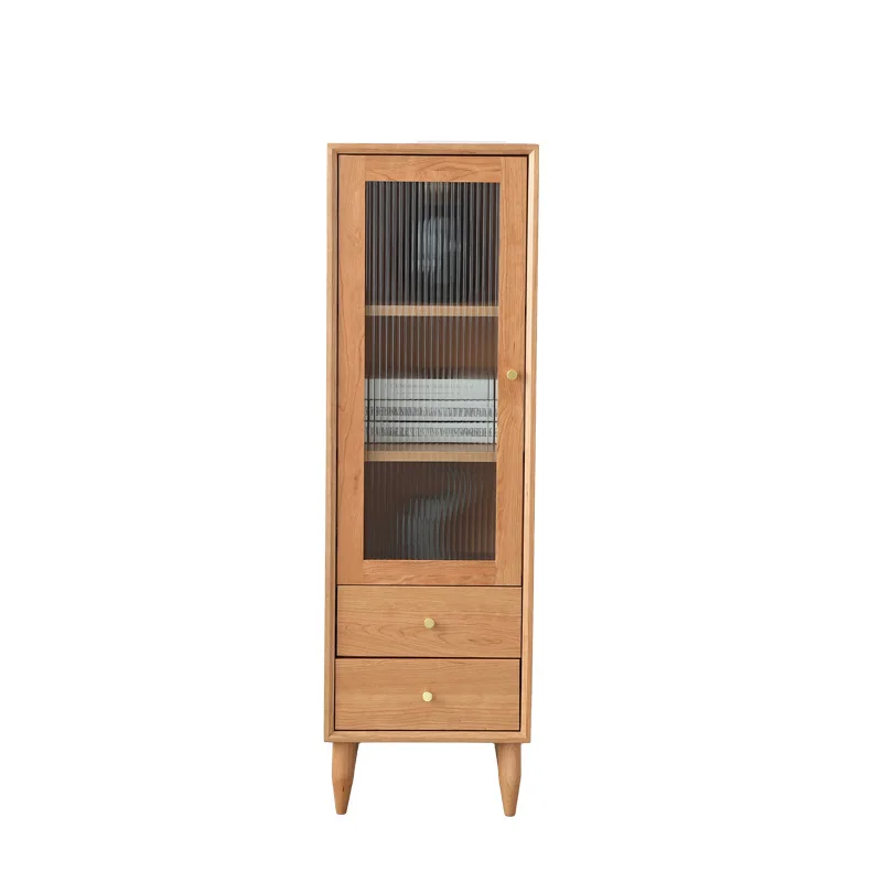 

Nordic, no auxiliary materials, cherry wood, high and low, wine cabinet, simple, small apartment