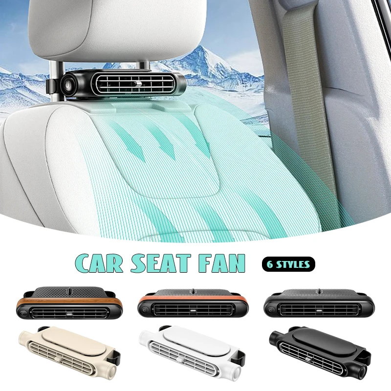 2025 Summer Car Seat Fan 3 Speeds Adjustable Car Headrest Cooling Air Fan USB Powered Air Cooling Fan for Most Auto Universal