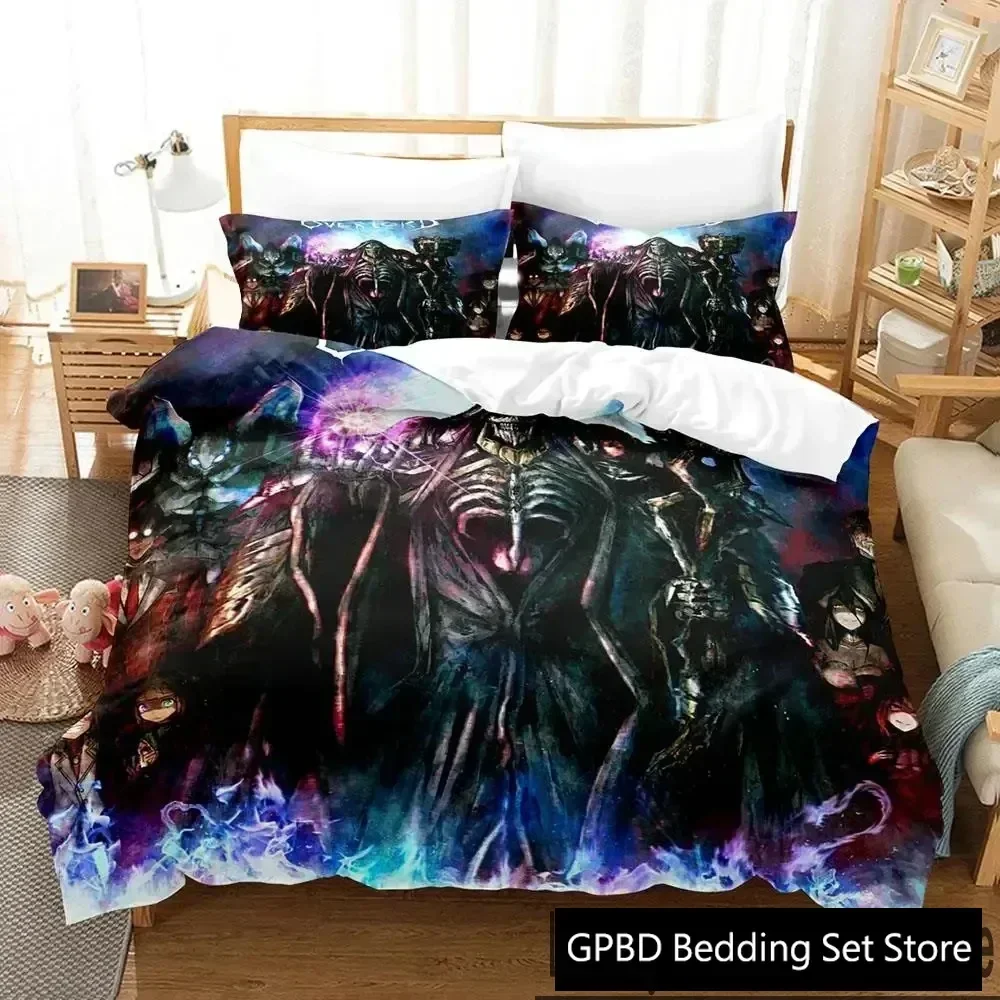 3D Print Anime OVERLORD Comfortable Duvet Quilt Cover Pillowcase Bedding Set Children Bedroom Decoration Home Textile