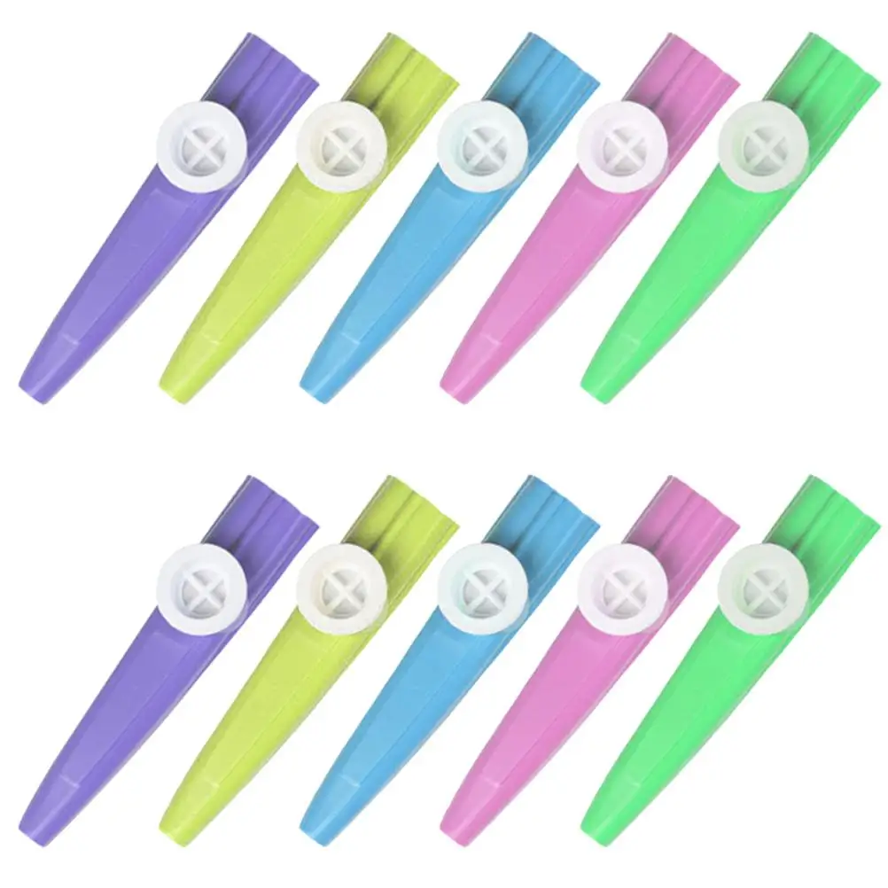 

10 Pcs Plastic Lightweight Durable Musical Instruments Kids Flute Kazoos Educational Music Toy