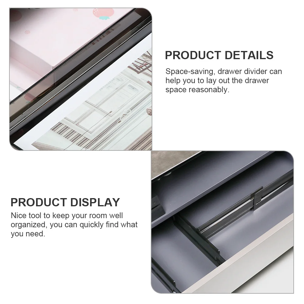 

Drawer Divider Separator Plastic Shelf Dividers Organizers Partition Tray for Cabinets Storage
