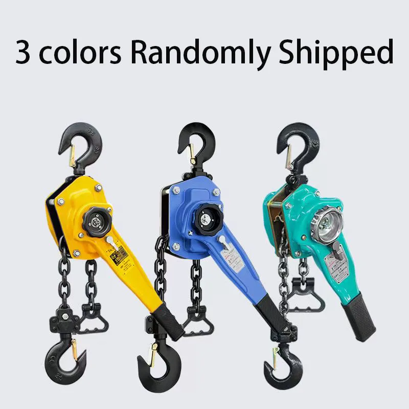 Pulling Wrench Hoist Manual Manganese Steel Hook Portable Lever Block Inverted Chain Hoist Tightener Traction Crane 0.75/1T