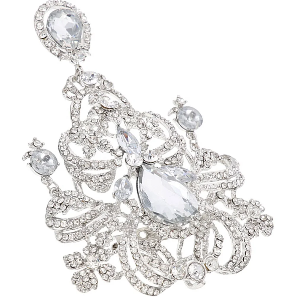 الأزياء حجر الراين بروش كريستال دبوس المرأة الصدار مجوهرات الزخرفية ملحق للملابس على ظهره قبعة بروش للنساء #1