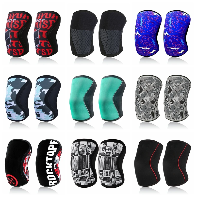 7mm Neoprene Weightlifting Sport Knee Pads Women Men Teens Compression Crossfit Squat Training Knee Sleeves Brace Support