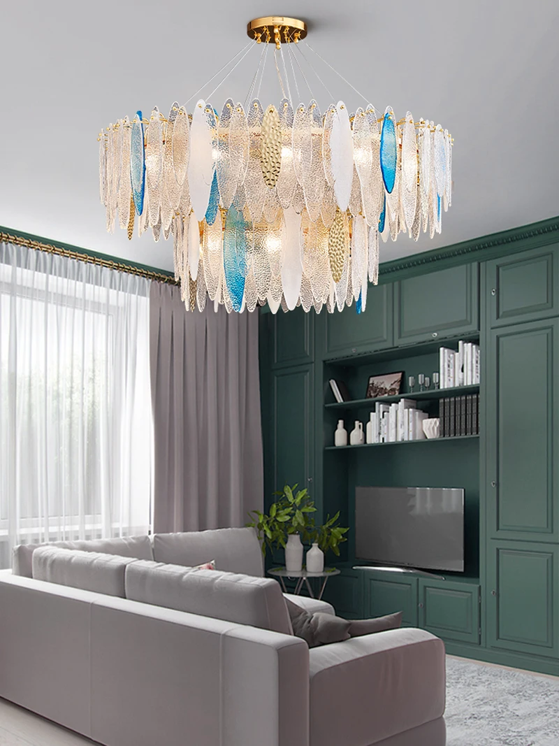

Postmodern Light Luxury Living Room Glass Crystal Chandelier Nordic Bedroom Dining 2025study Designer Creative Villa Hall Lamp
