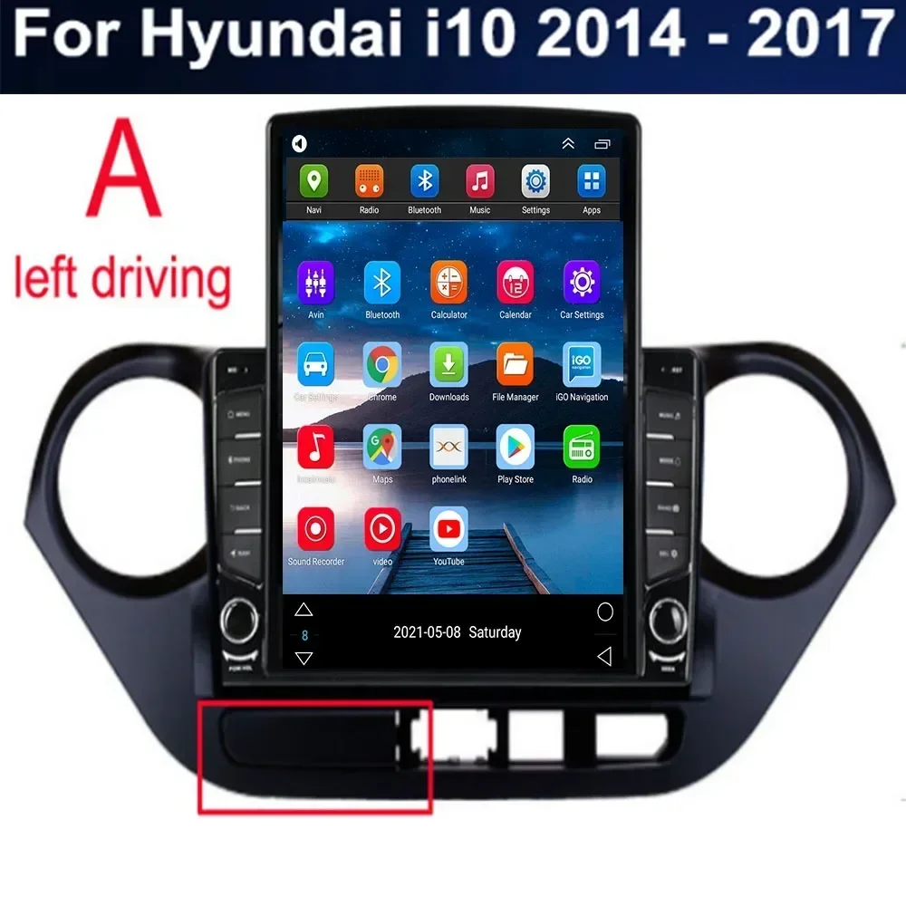 Para tesla estilo 2din android 13 rádio do carro para hyundai i10 2014 -2035 reprodutor de vídeo multimídia gps estéreo carplay câmera dsp