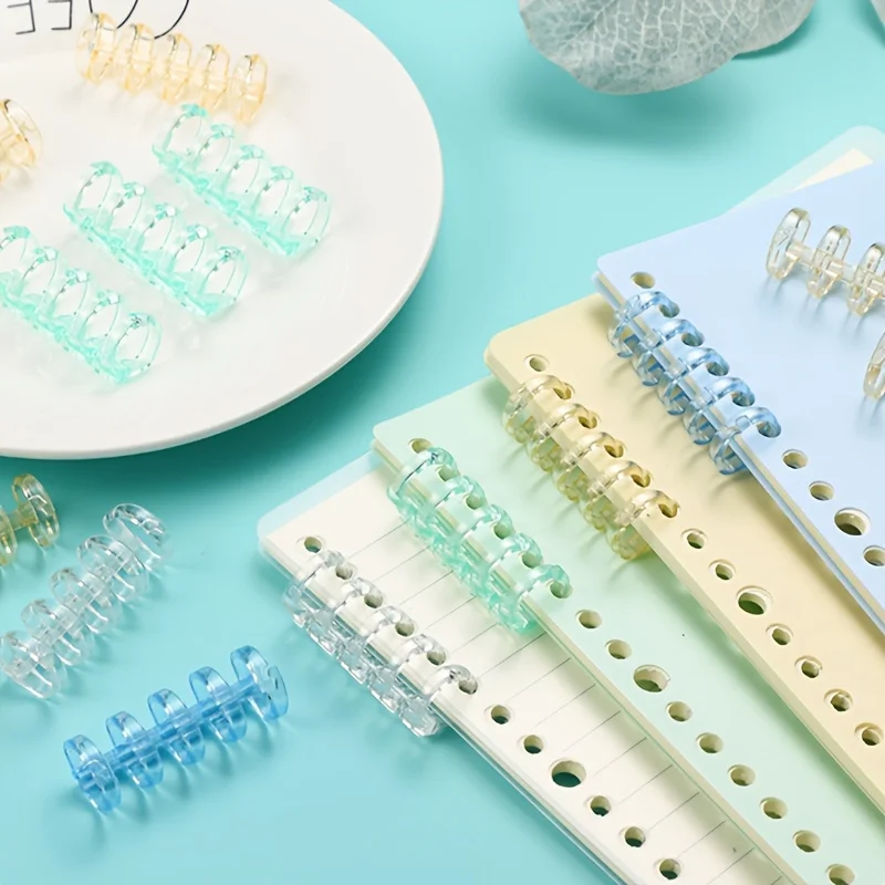 10 قطعة من الموثق المقطعي ذو 5 فتحات في Morandi لمخطط DIY، مجلدات حلقة دفتر الملاحظات البلاستيكية للوازم المكتبية للطلاب في المدرسة