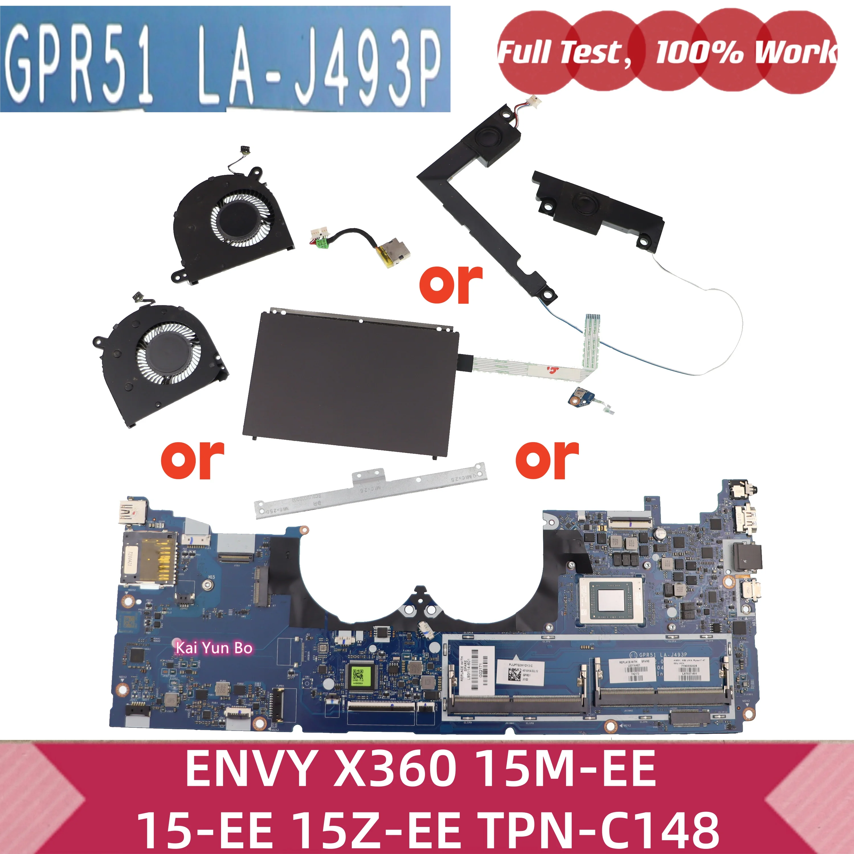 Para HP ENVY X360 15-EE 15M-EE 15Z-EE TPN-C148 portátil placa madre LA-J493P ventilador USB altade placa de Audio Touchpad Sensor IR placa DC Power Jack LS-J492P L93196-001 L93194-001 799735 920-003773-01 TM-P3607 TM-P