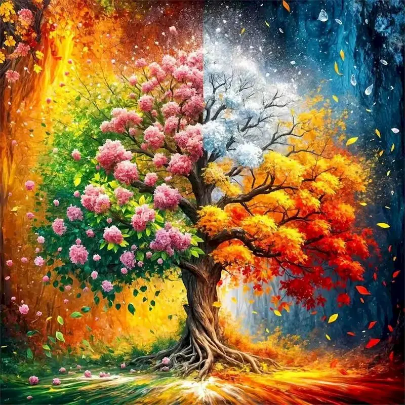 

GATYZTORY Full Diamond Painting Tree New Arrivals 2025 Diamond Mosaic Landscape Rhinestone Pictures Craft Kit