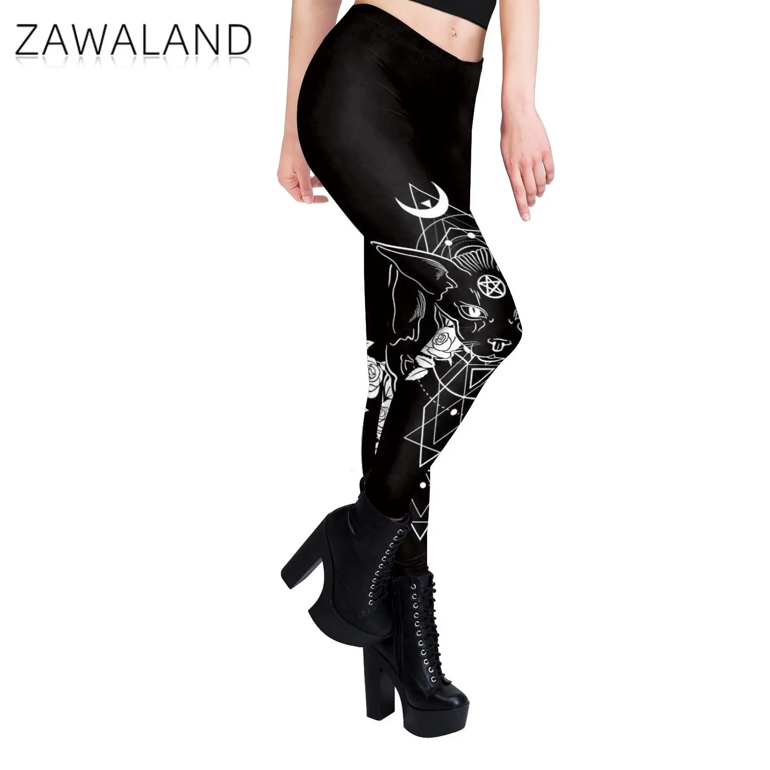 Halloween Skeleton Printing Leggings Steampunk Leggings 3D Printing Tights Fitness Pants Slim Fit Pants Gothic Style Pants