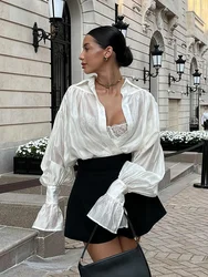 TARUXY elegante camicia rosa allentata camicetta da donna a maniche lunghe con bottoni a maniche lunghe da ufficio autunno moda tinta unita High Street Top femminile