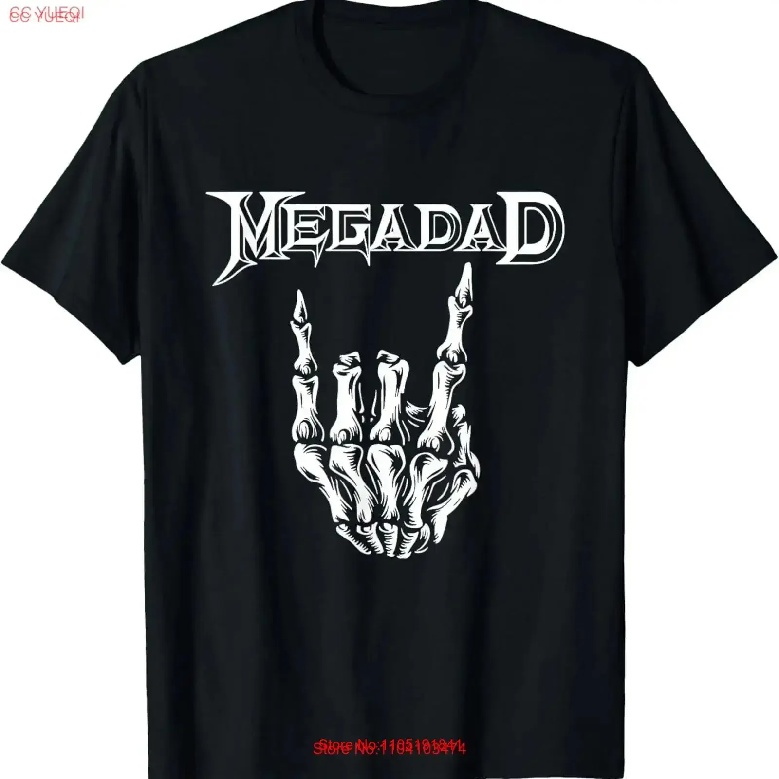 Min NEW LIMITED Megadad Retro Father's Day Skeleton Funny Finger T Shirt vintage Washed Top For Everyday Wear Slightly