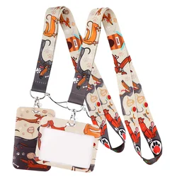 Dachshund Dog Art Cartoon Anime Fashion Lanyards Bus ID Name Work Card Holder Accessories Decorations Kids Gifts