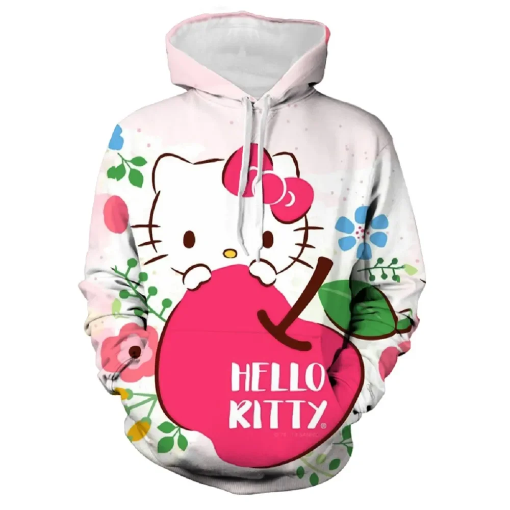 

Hello Kitty Sanrio Kuromi Hoodie Fashion Women's Printed Cartoon Hoodie Unisex Street Wear Kawaii Sweatshirt Kitty Cat Hoodie