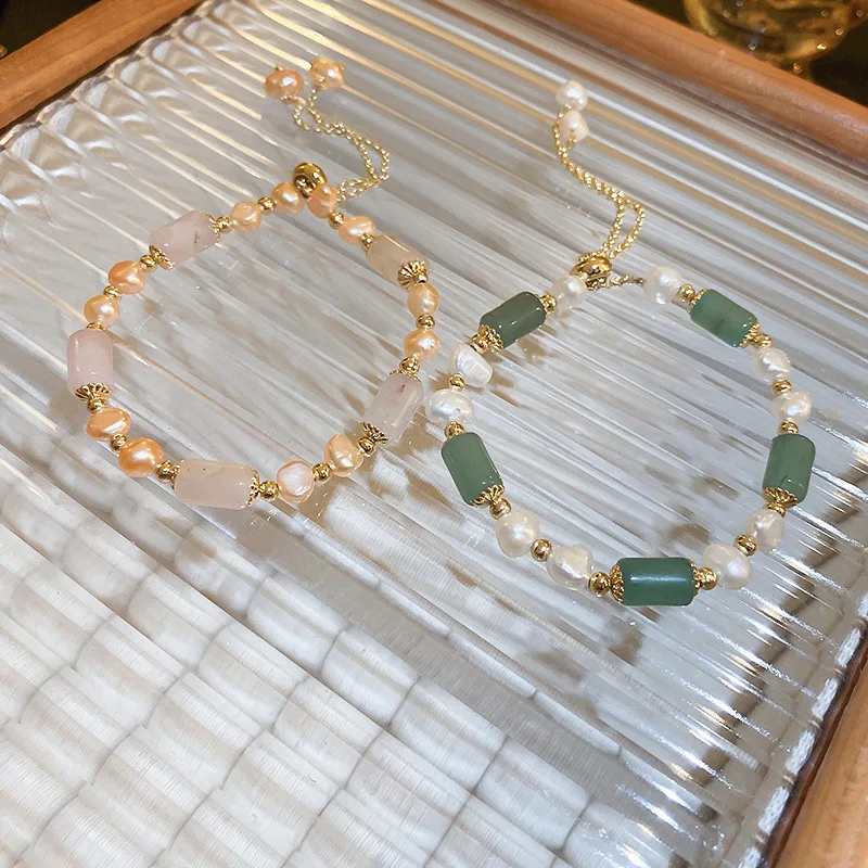 100% natürliche Süßwasser Perle & Jade Stein 14K Gold Gefüllt Weiblichen Charme Armband Schmuck Für Frauen Neue Jahr Geschenke nie Verblassen – Detail 4