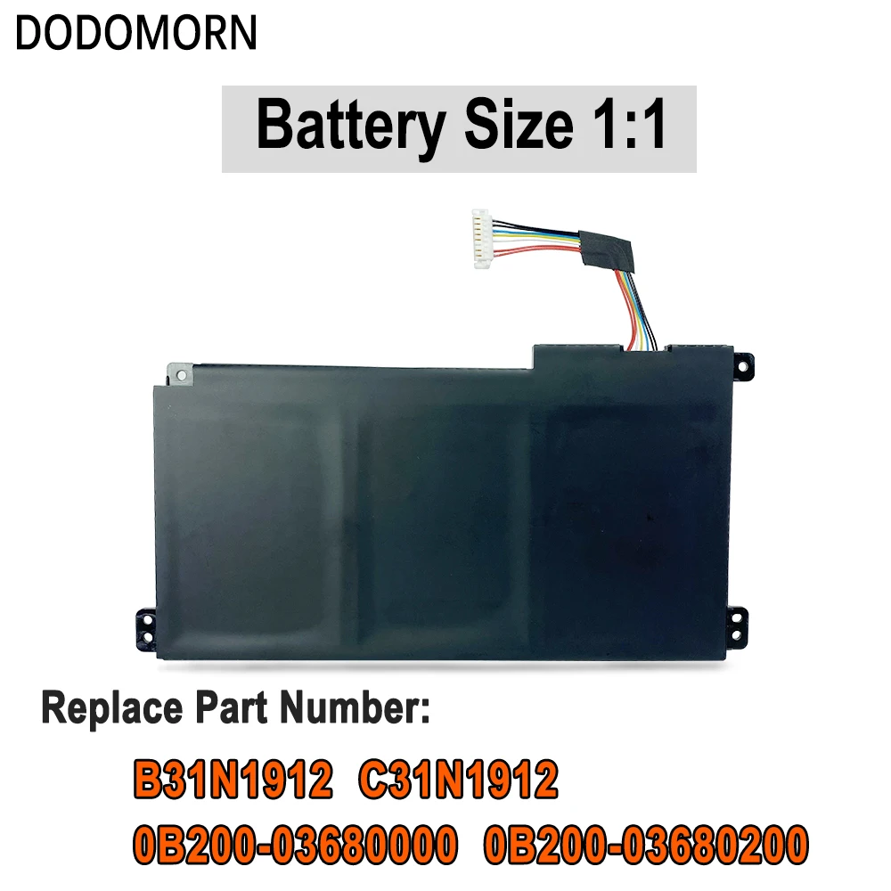 Bateria DODODOMORN para ASUS, VivoBook 14, E410MA, E410KA, E510MA, E510KA, E510KA, E410KA-EK139TS, B31N1912, alta qualidade, novo, entrega rápida