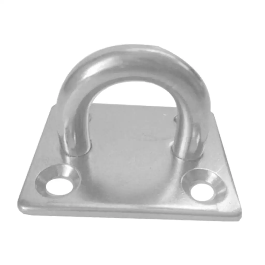 4-6pack Stainless Steel Thick Ring Square Sail Shade Pad Eye Plate Boat Rigging