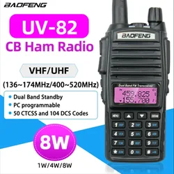 BaoFeng UV-82 Real 8W Walkie Talkie Dual Band VHF/UHF Two-Way Radios 2800mAh