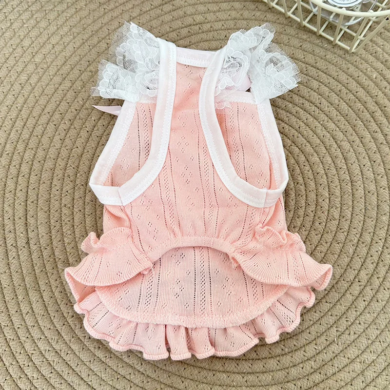 Puppy Lace Dresses Camisole Skirt Pet Dog Teddy Bear Lace Camisole Vest Cat Cat Clothes Thin in Spring Summer Cooling Vest