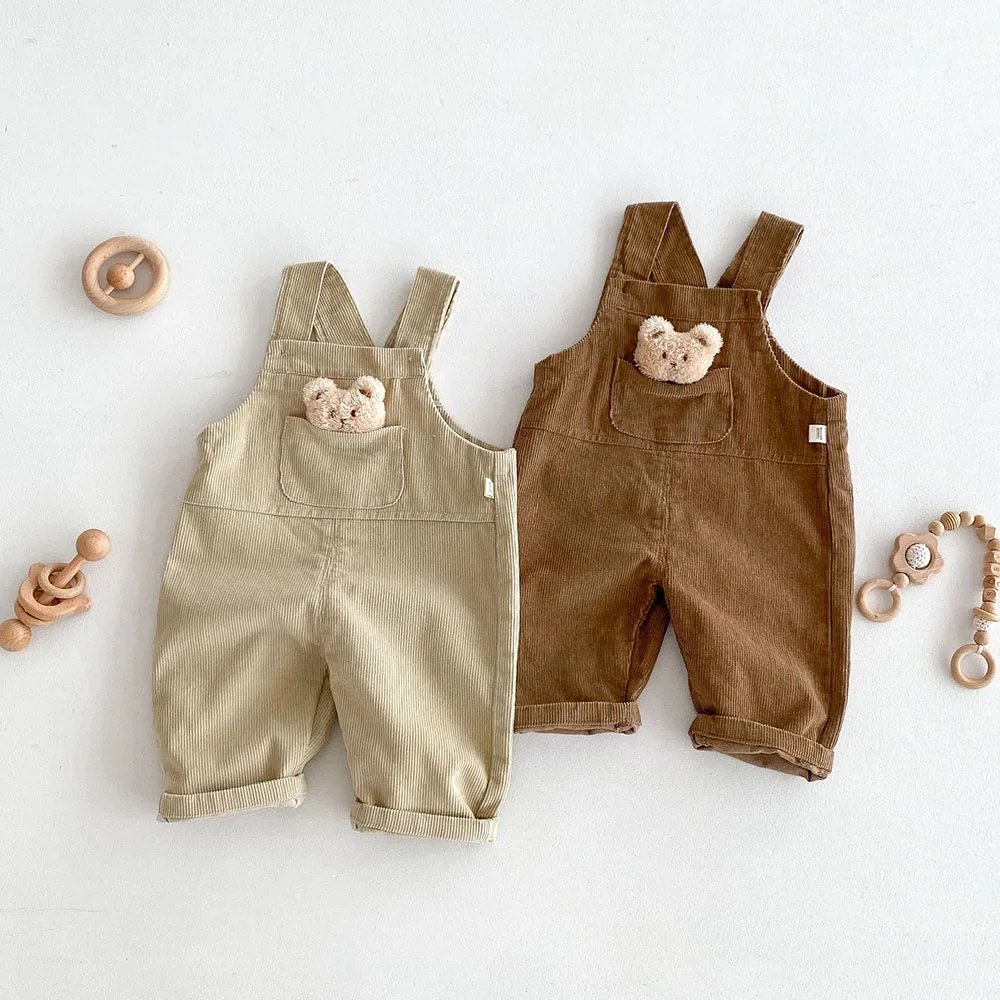 MILANCEL 1-5Y autunno abbigliamento per bambini tuta da orso tute di velluto a coste pantaloni larghi per ragazze