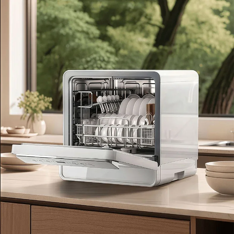 Smart Countertop Dishwasher: High-Temperature Wash at 70°C with Ventilation and Drying; Compact Touchscreen Dishwasher