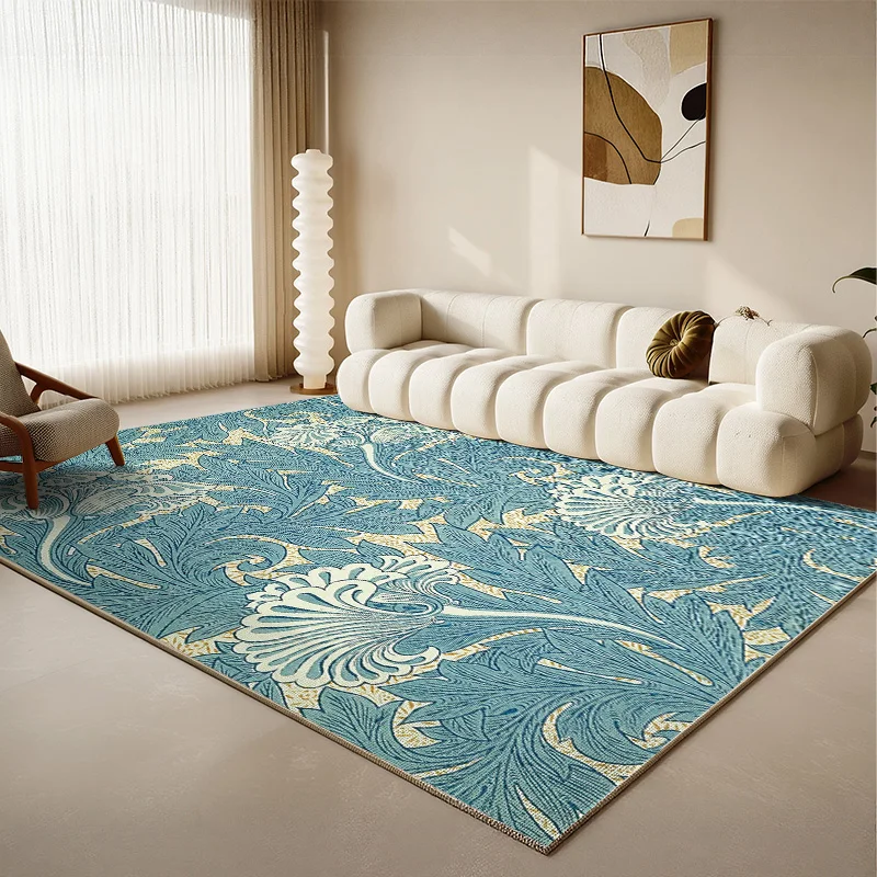 

Коврик в стиле ретро с цветочным принтом для гостиной, можно стирать в машине, нескользящий мягкий напольный коврик