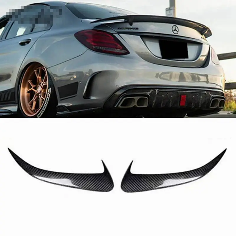 FOR Mercedes Benz C-Class W205 4-door C43 C63 AMG 2014  2015 2016-2019 Carbon Fiber Rear Side Front Air Outlet Diffuser Spoiler