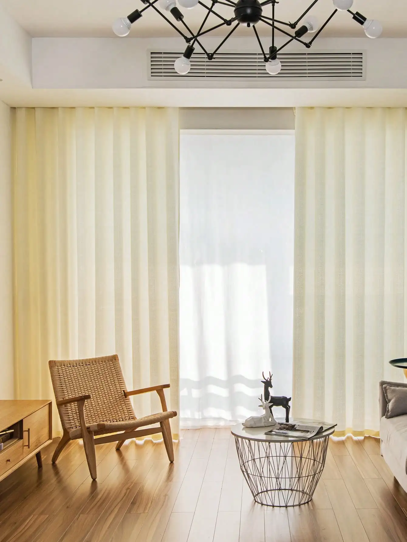 High quality living room kitchen luxurious Yarn Yellow and Breatheable Curtain Shading Fabric Polyester Korean Yarn Curtain