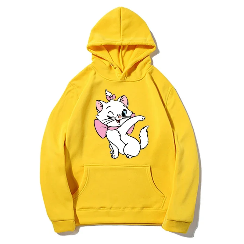 Disney The Aristocats Streetwear Catoon Harajuku Casual Hoodies Cute Fashion Clothes Top Pullover Loose Spring Autumn Coat Print